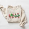 Cute Cactus Santa Christmas Lights Sweatshirt Lovely Unique Xmas Gift
