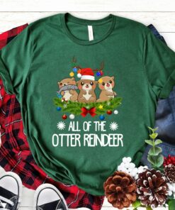 Cute Christmas All Of The Otter Reindeer Santa Hat Sweatshirt Lovely Unique Xmas Gift