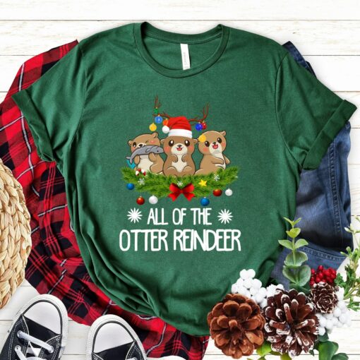 Cute Christmas All Of The Otter Reindeer Santa Hat Sweatshirt Lovely Unique Xmas Gift