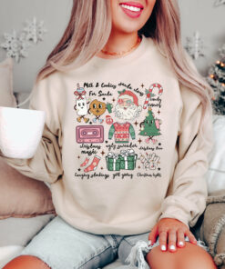 Cute Christmas Doodles Sweatshirt Trendy Humor Unique Xmas Gift