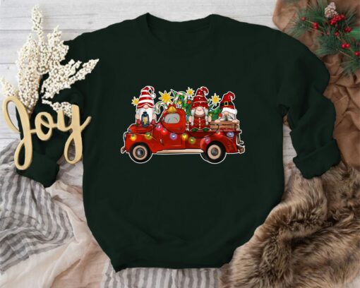 Cute Christmas Gnomes Truck Sweatshirt