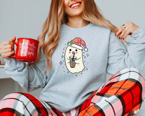 Cute Christmas Lights Ghost Sweatshirt Lovely Unique Xmas Gift