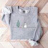 Cute Christmas Snowman Pink Glove Sweatshirt Unique Xmas Gift