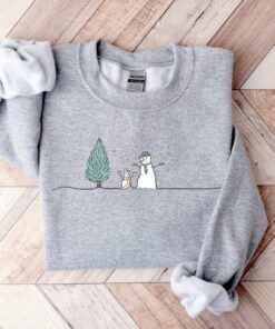 Cute Christmas Snowman Pink Glove Sweatshirt Unique Xmas Gift