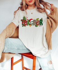 Cute Christmas Teacher Sparkels Light Sweatshirt Lovely Unique Xmas Gift