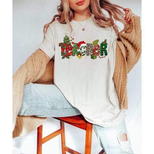 Cute Christmas Teacher Sparkels Light Sweatshirt Lovely Unique Xmas Gift