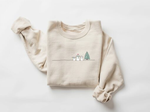 Cute Christmas Three Snowman Sweatshirt Unique Xmas Gift