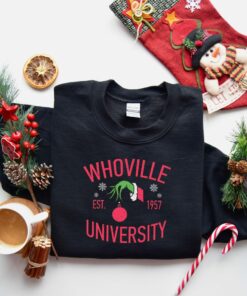 Cute Christmas Whoville University Red Snowflake Sweatshirt
