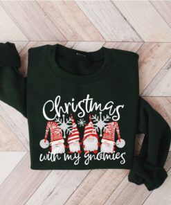 Cute Christmas With My Gnomies Buffalo Plaid Sweatshirt Lovely Unique Xmas Gift