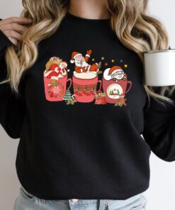 Cute Coffee And Christmas Santa Clause Sweatshirt