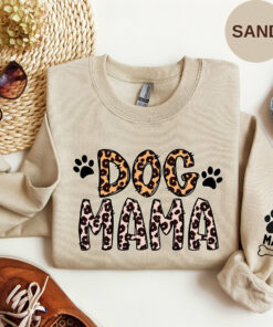 Cute Custom Leopard Print Dog Mama Sweatshirt Unique Xmas Gift