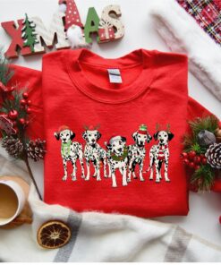 Cute Dalmatian Dog Christmas With Lights Sweatshirt Lovely Unique Xmas Gift