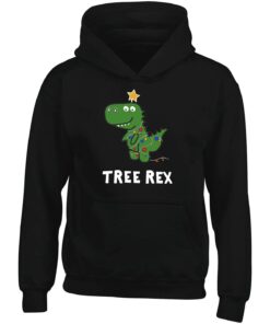 Cute Dinosaur Tree Rex Merry Christmas Bling Lights Sweatshirt Unique Xmas Gift