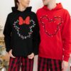 Cute Disneyland Mickey And Minnie Christmas Lights Sweatshirt