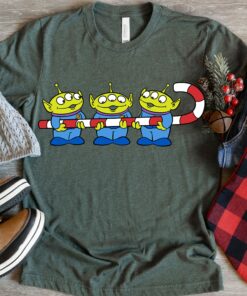 Cute Disneyland Pixar Toy Story Aliens Candy Cane Christmas Sweatshirt Unique Xmas Gift