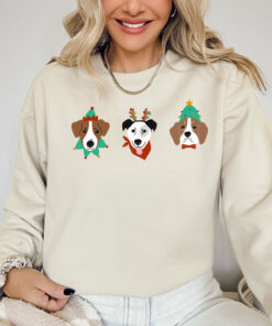 Cute Dog Face Christmas Sweatshirt Lovely Unique Xmas Gift