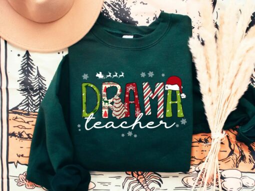 Cute DramaTeacher Christmas Sweatshirt Unique Xmas Gift