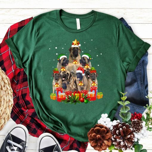 Cute English Mastiff Dog Christmas Tree Sweatshirt Lovely Unique Xmas Gift