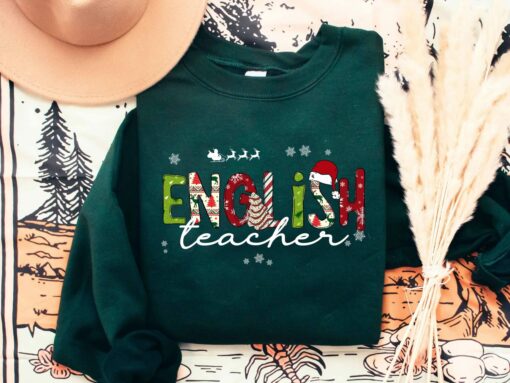 Cute English Teacher Christmas Sweatshirt Unique Xmas Gift