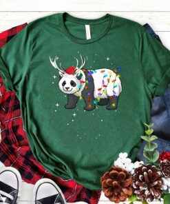 Cute Fat Panda Christmas Light Xmas Sweatshirt Unique Xmas Gift