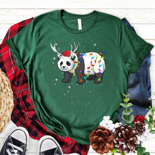 Cute Fat Panda Christmas Light Xmas Sweatshirt Unique Xmas Gift