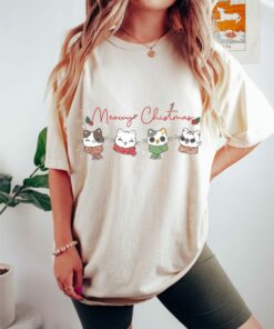 Cute Funny Meowy Cat Christmas Sweatshirt Cozy Unique Xmas Gift