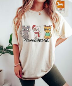 Cute Funny Meowy Cat Christmas Sweatshirt Unique Xmas Gift