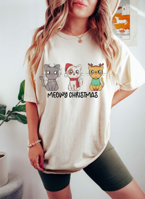 Cute Funny Meowy Cat Christmas Sweatshirt Unique Xmas Gift