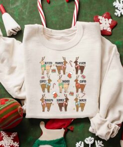 Cute Funny Reindeer With Christmas Lights Sweatshirt