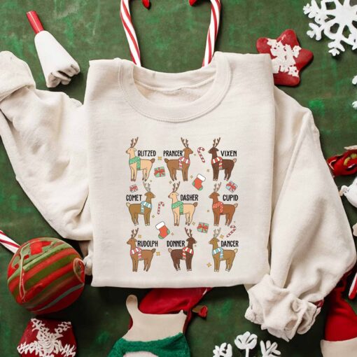 Cute Funny Reindeer With Christmas Lights Sweatshirt