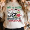Cute Get In Loser We’re Saving Christmas Disneyland Olaf Jack Skellington Xmas Sweatshirt