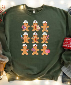 Cute Gingerbread Cookies Nursing School Holiday Christmas Sweatshirt