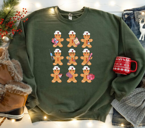 Cute Gingerbread Cookies Nursing School Holiday Christmas Sweatshirt