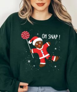 Cute Gingerbread Man Oh Snap Christmas Santa Clothes Sweatshirt Lovely Unique Xmas Gift