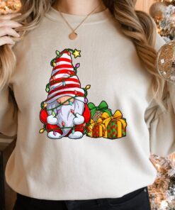 Cute Gnome Lights Christmas Funny Sweatshirt