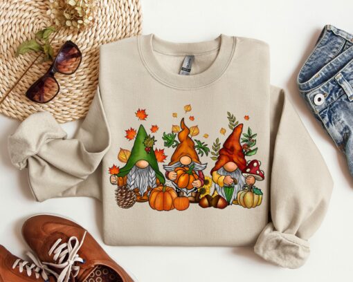 Cute Gnome Pumpkin Sweatshirt Unique Thanksgiving Gift