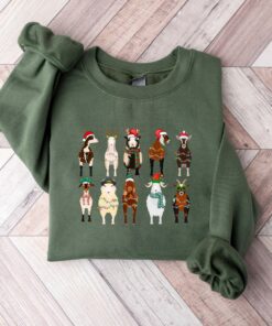 Cute Goat Christmas Barn Animals Christmas Sweatshirt Lovely Unique Xmas Gift