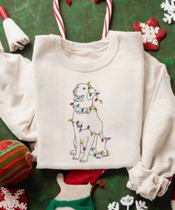 Cute Golden Retriever With Christmas Lights Sweatshirt Lovely Unique Xmas Gift