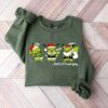 Cute Green Pikachu Anime Merry Christmas Sweatshirt Lovely Unique Xmas Gift
