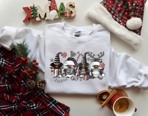 Cute Grey Christmas Afro Gnomies Sweatshirt