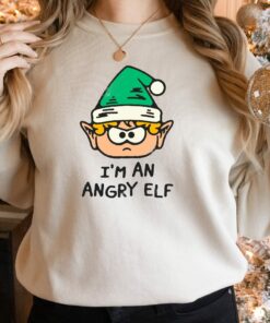 Cute I’m an Angry Elf Christmas Sweatshirt Funny Unique Xmas Gift