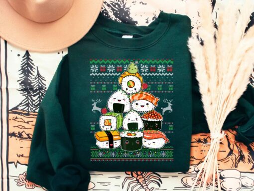 Cute Japanese Cuisine Sushi Lover Christmas Sweatshirt