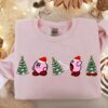 Cute Kirby Funny Christmas Tree Lights Sweatshirt Unique Xmas Gift
