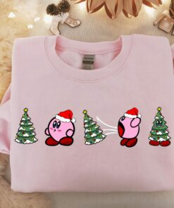 Cute Kirby Funny Christmas Tree Lights Sweatshirt Unique Xmas Gift