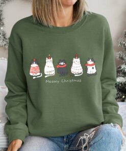 Cute Meowy Christmas Sweatshirt Trendy Unique Xmas Gift