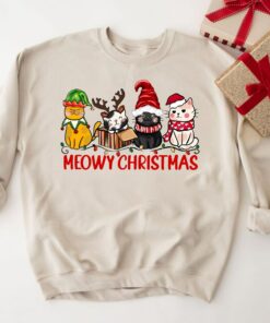 Cute Meowy Happy Cat Year Christmas Sweatshirt
