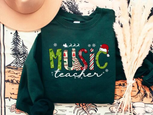 Cute Music Teacher Christmas Sweatshirt Unique Xmas Gift