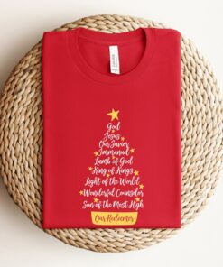 Cute Names Of Jesus Christmas Tree Sweatshirt Lovely Unique Xmas Gift