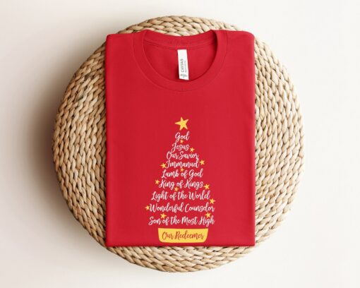 Cute Names Of Jesus Christmas Tree Sweatshirt Lovely Unique Xmas Gift