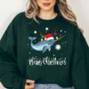 Cute Narwhal Verry Merry Christmas Santa Hat Sweatshirt Funny Unique Xmas Gift